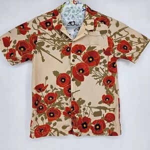 Otte Gear Shirt Mens Small Hawaiian Button Up Short Sleeve Guns Military FLAWS